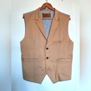 Tan Notch Lapel Vest